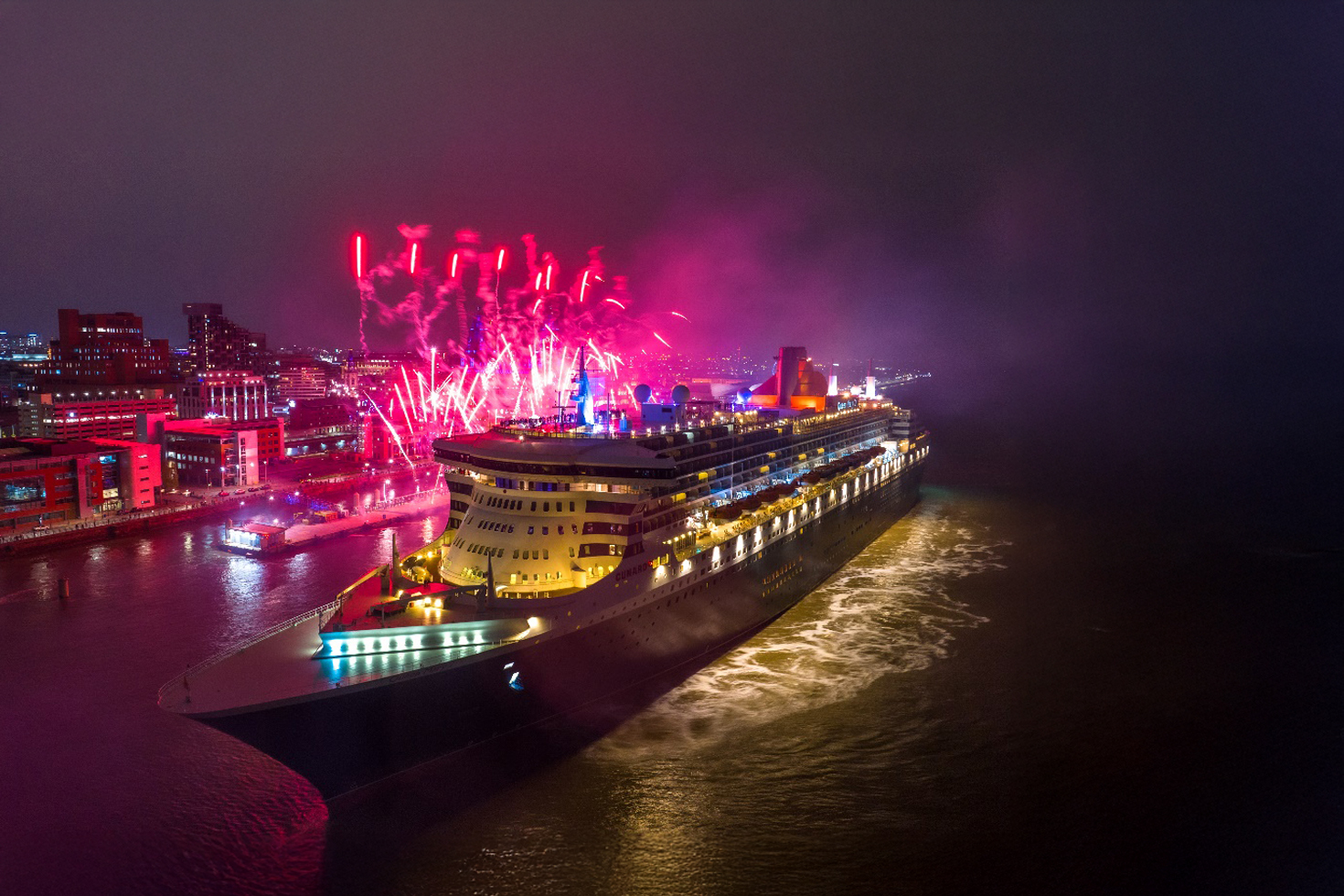 Cruise from Liverpool ship departing the Mersey